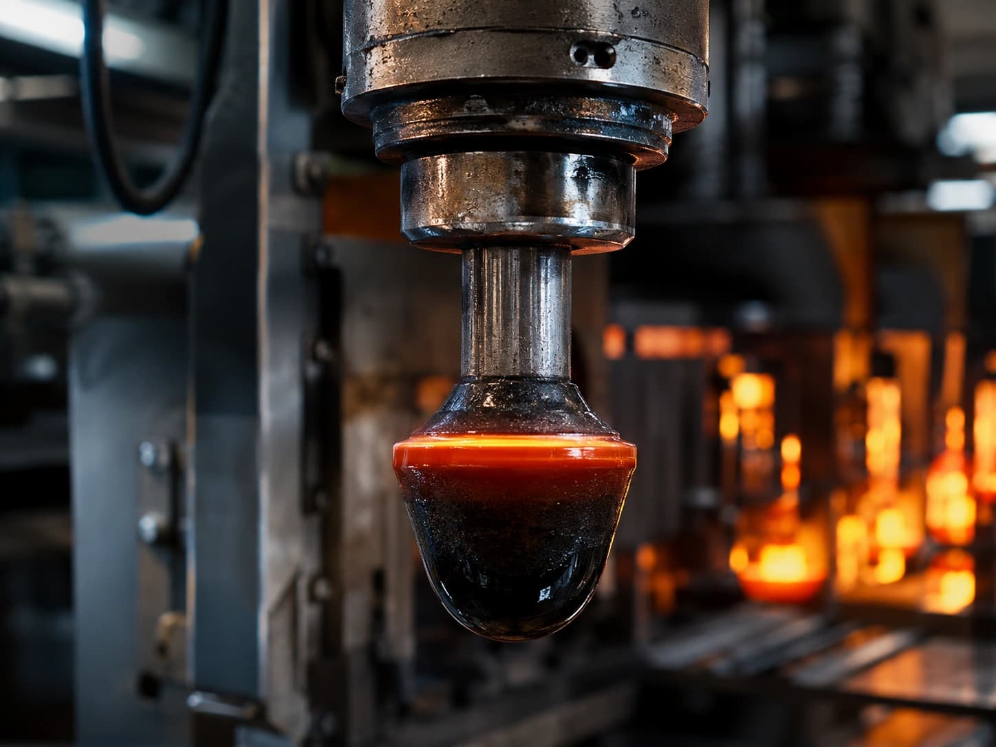 Resigraph-coated plunger tip in a hot-end IS machine